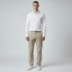 PS Paul Smith Pants Mens 34x30 Beige  Organic Cotton Tapered Chino Trousers